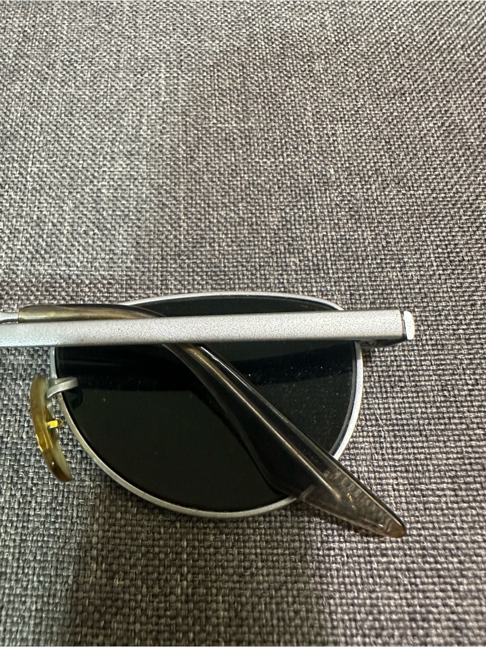 Ray-Ban Silver Oval Sunglasses with Dark Green Lenses - Picture 4 of 10